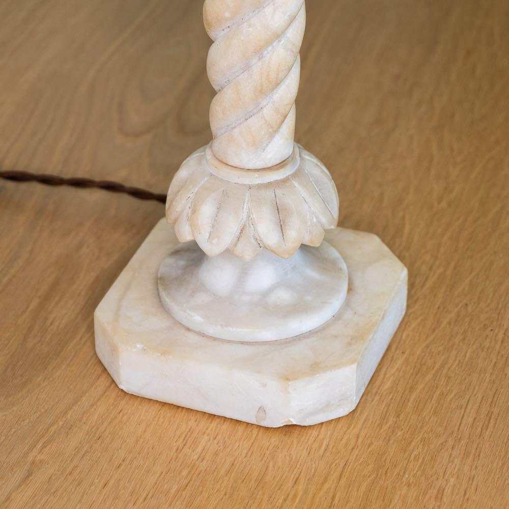 French Carved Alabaster Lamp For Sale 4