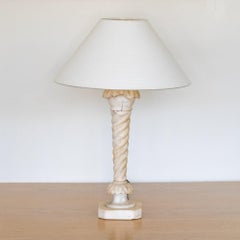 Vintage French Carved Alabaster Lamp