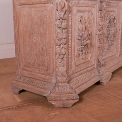 French Carved and Bleached Oak Enfilade