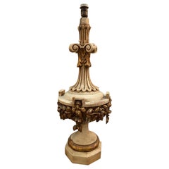 French Carved and Gilded Wood Urn Lamp
