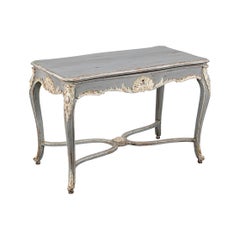 French Carved and Paint Decorated Writing Table or Console