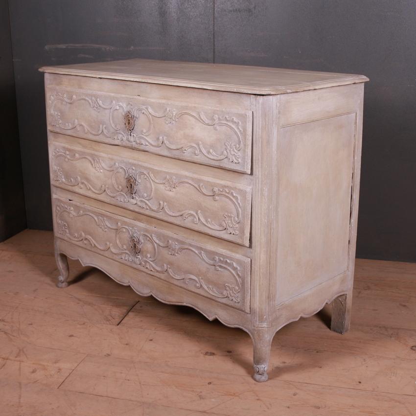 Oak French Carved and Painted Commode For Sale