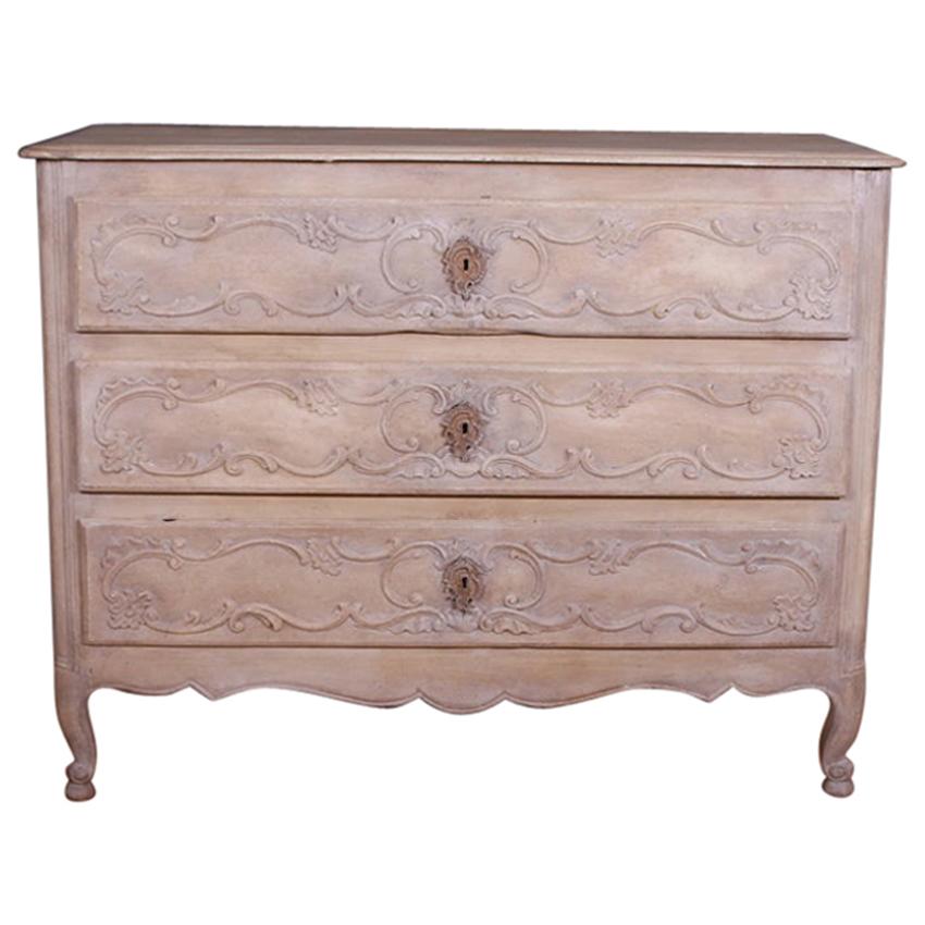 French Carved and Painted Commode For Sale