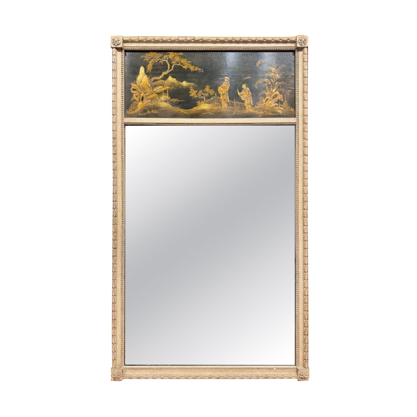 Miroir Trumeau sculpté et peint en vente