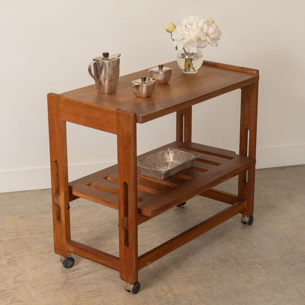 French Carved Bar Cart in the style of Guillerme et Chambron In Good Condition For Sale In Los Angeles, CA