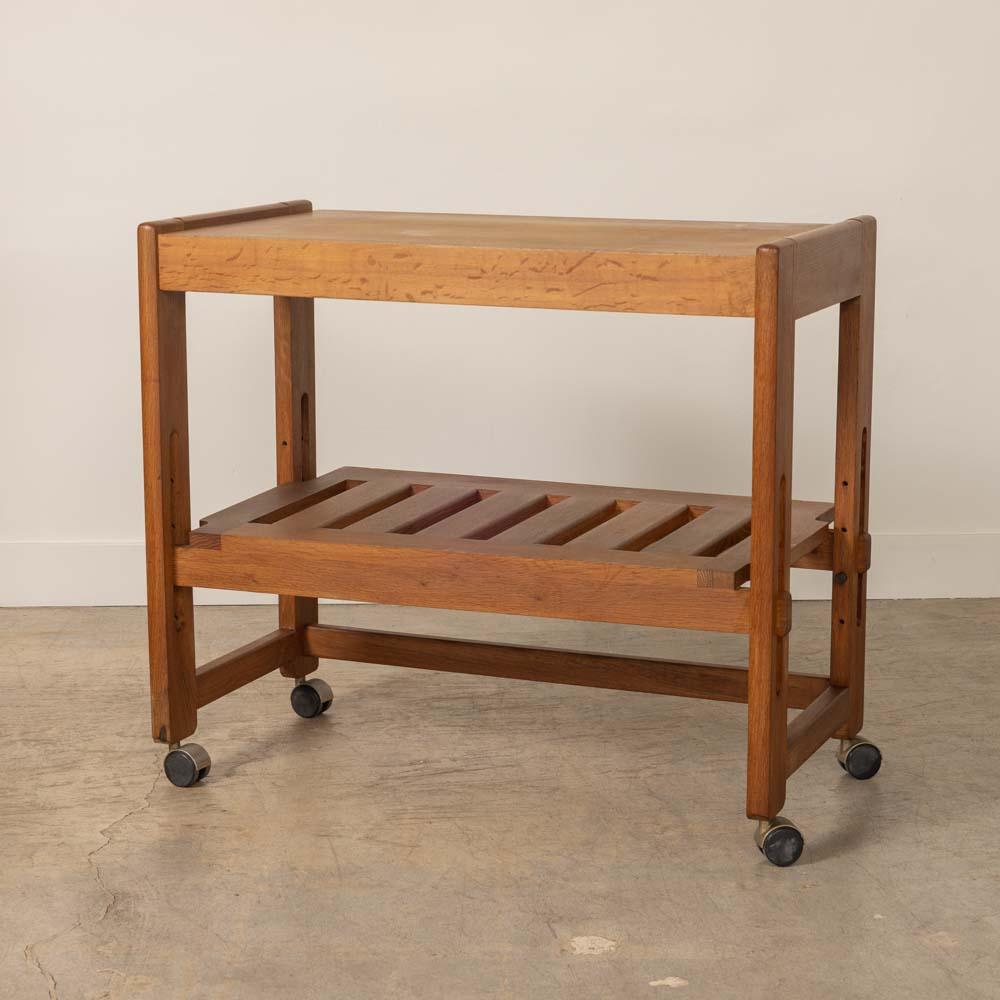 French Carved Bar Cart in the style of Guillerme et Chambron For Sale 2