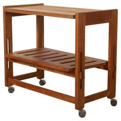 French Carved Bar Cart in the style of Guillerme et Chambron
