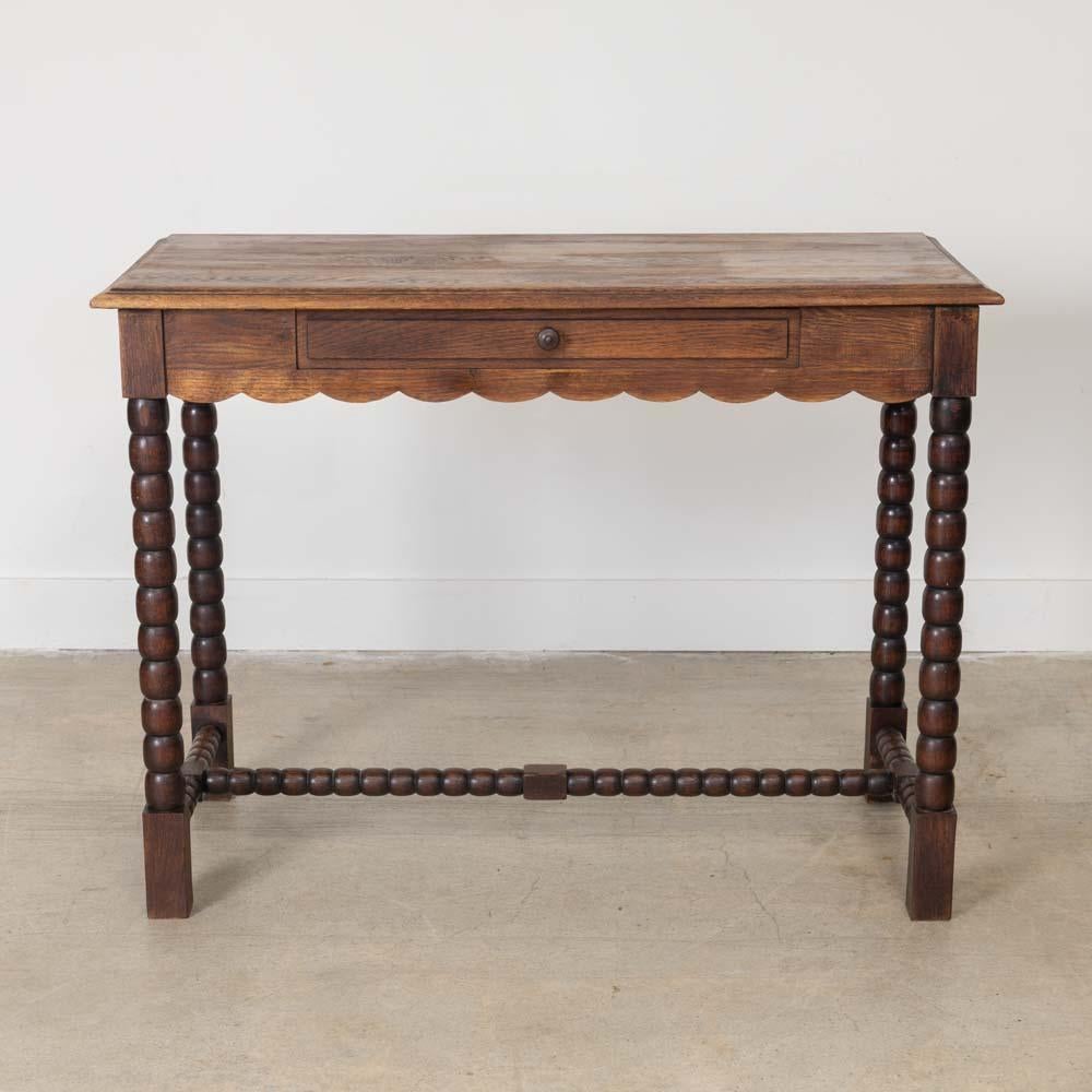 20th Century French Carved Bobbin Wood Desk For Sale