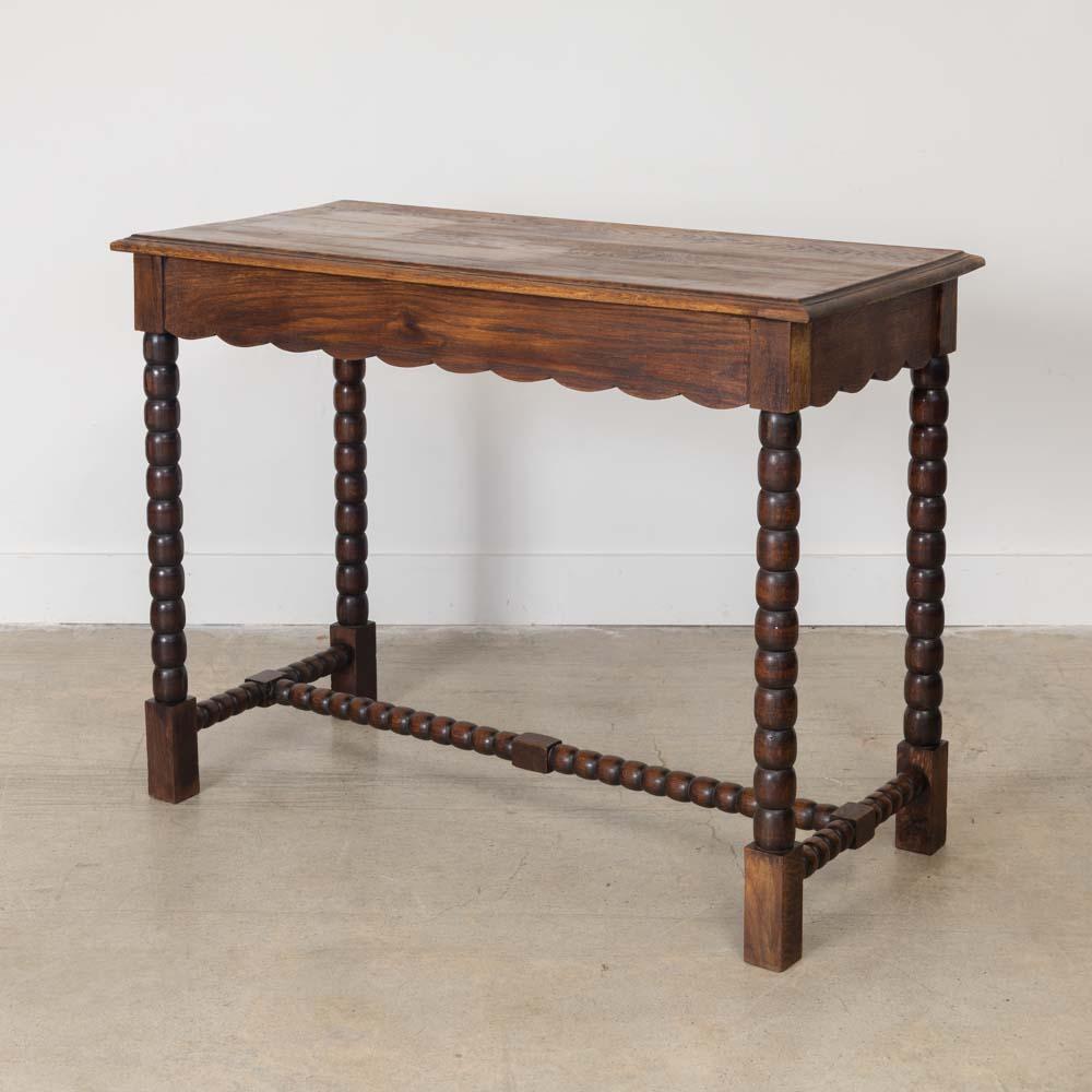 Oak French Carved Bobbin Wood Desk For Sale