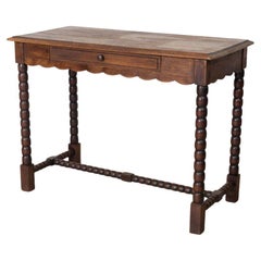 French Carved Bobbin Wood Desk