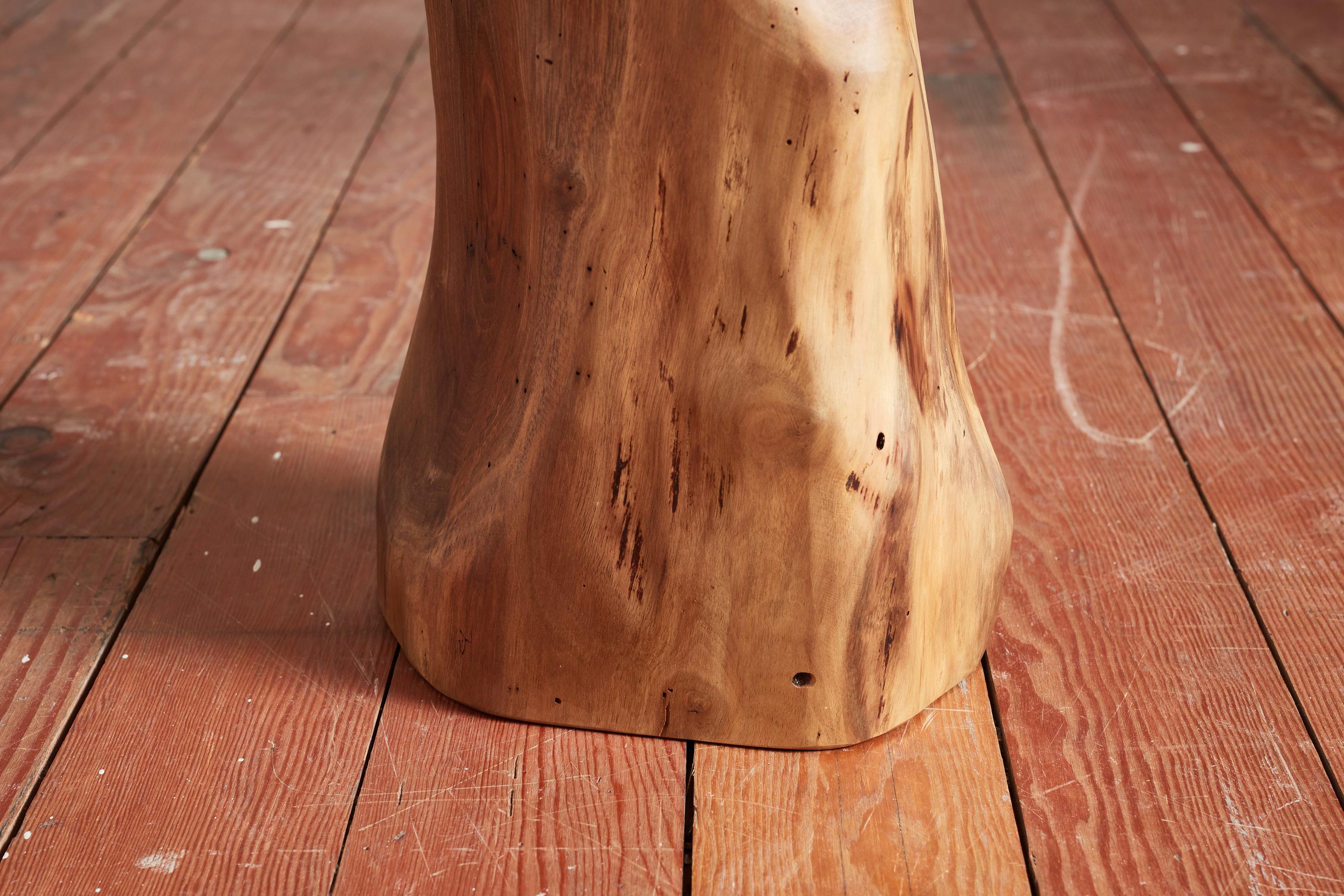 French Carved Brutalist Stools For Sale 5