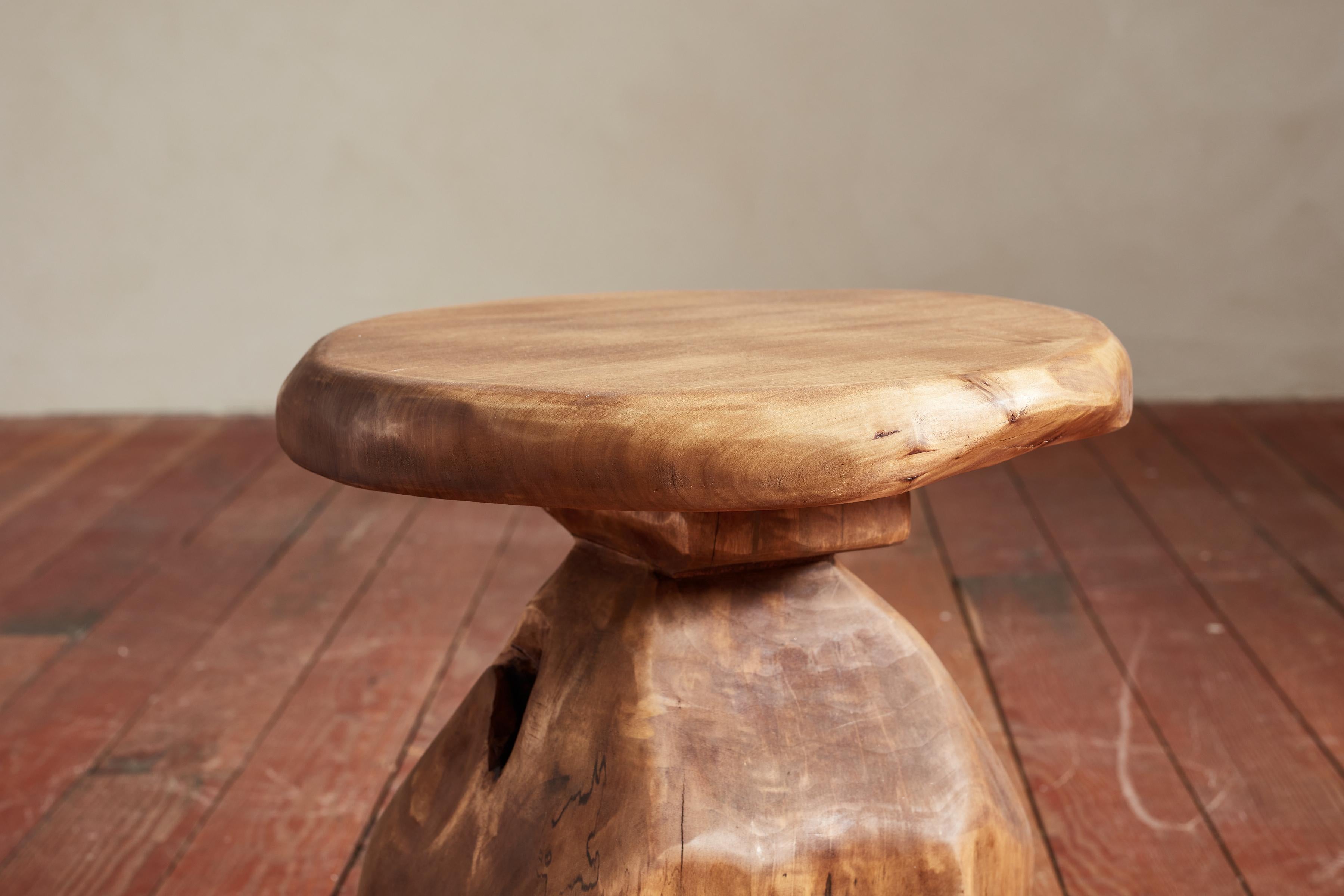 French Carved Brutalist Stools For Sale 8