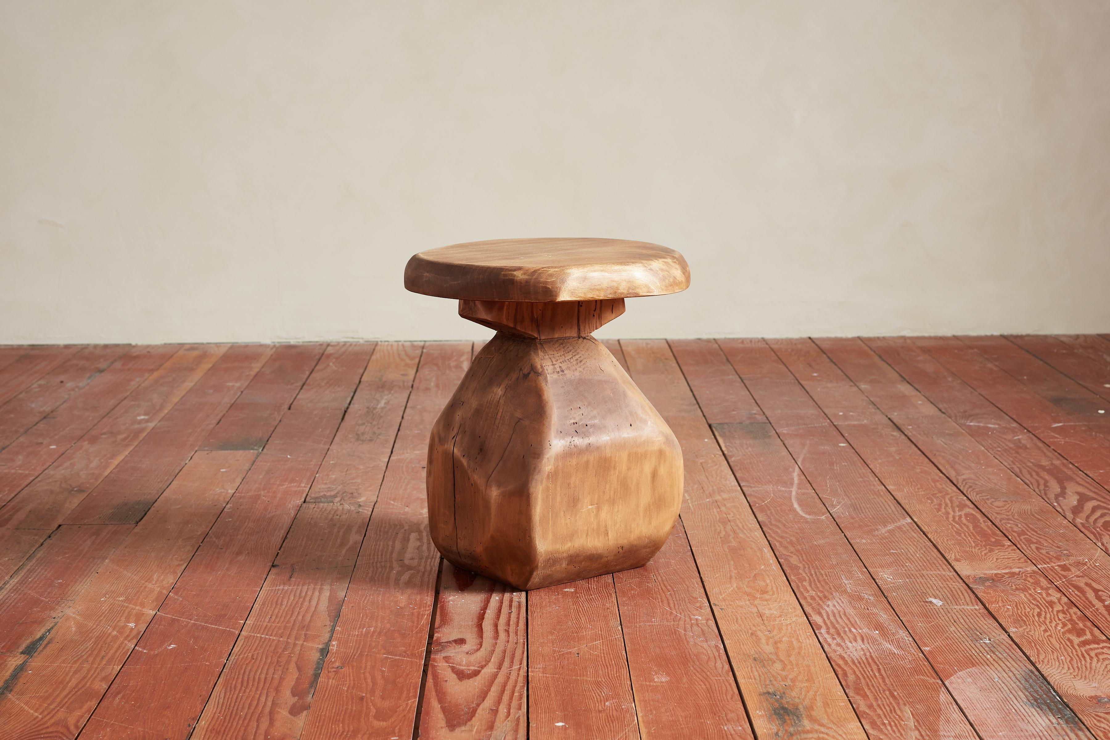 Mid-20th Century French Carved Brutalist Stools For Sale