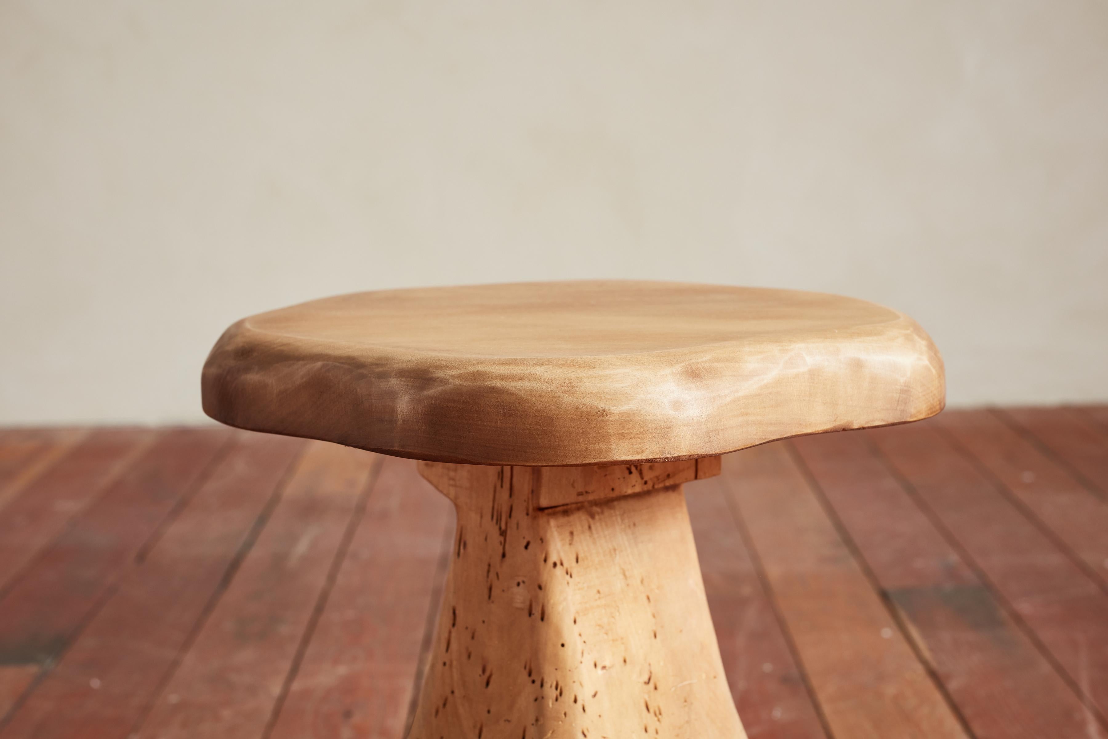 French Carved Brutalist Stools For Sale 1