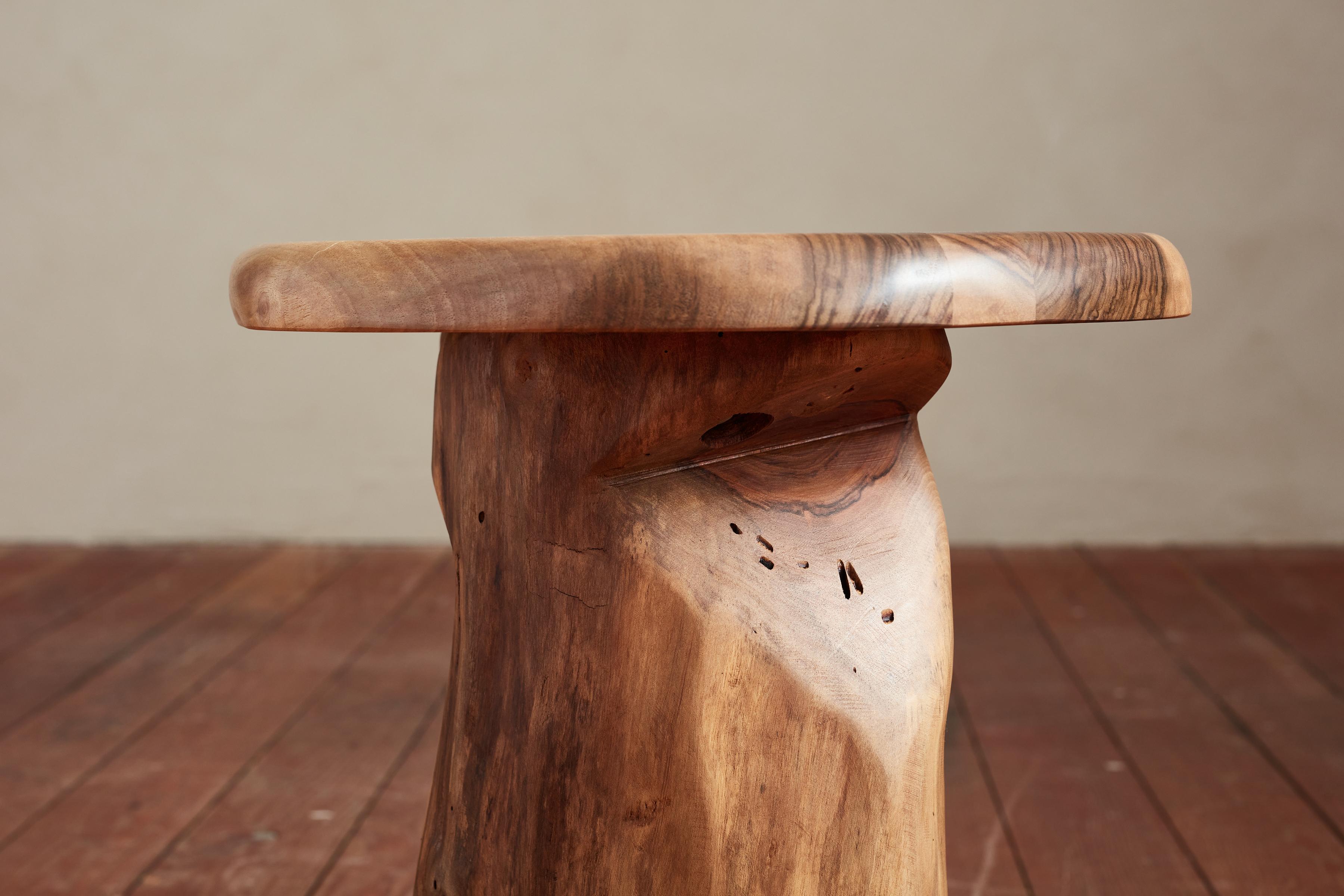 French Carved Brutalist Stools For Sale 3