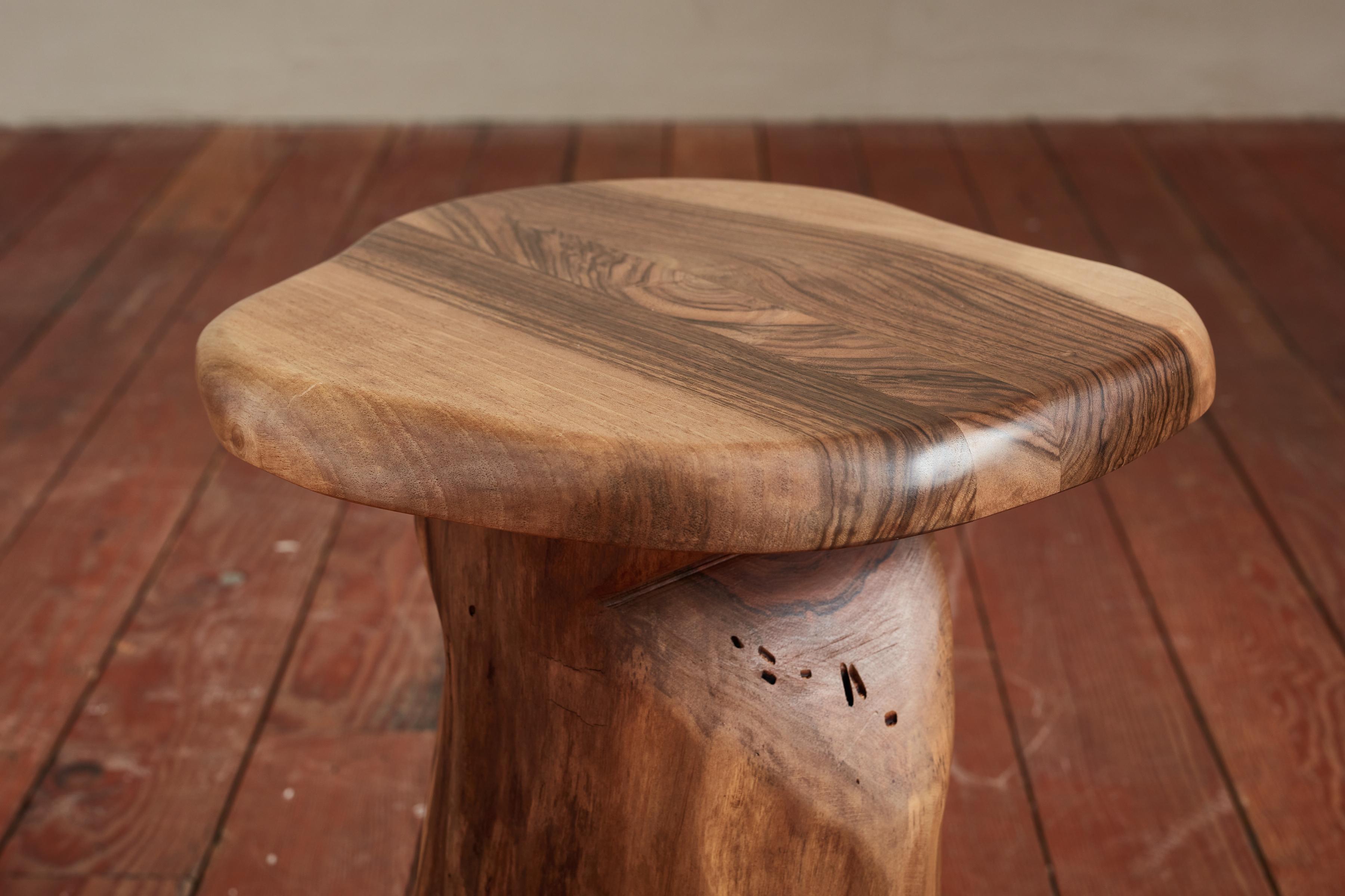 French Carved Brutalist Stools For Sale 4