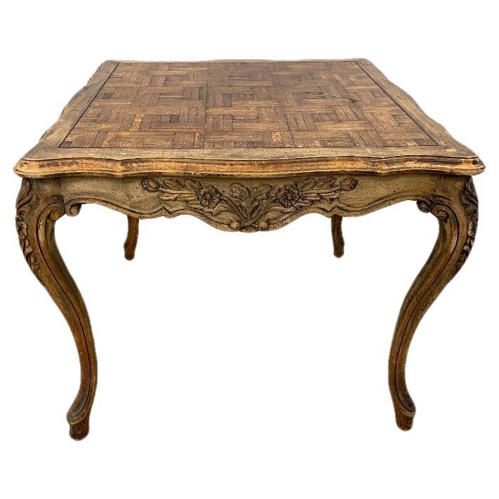 French Carved Card Table For Sale