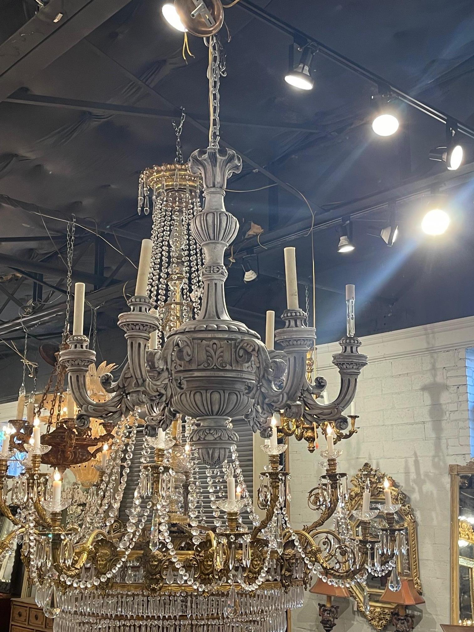 French Carved Chandelier For Sale 4