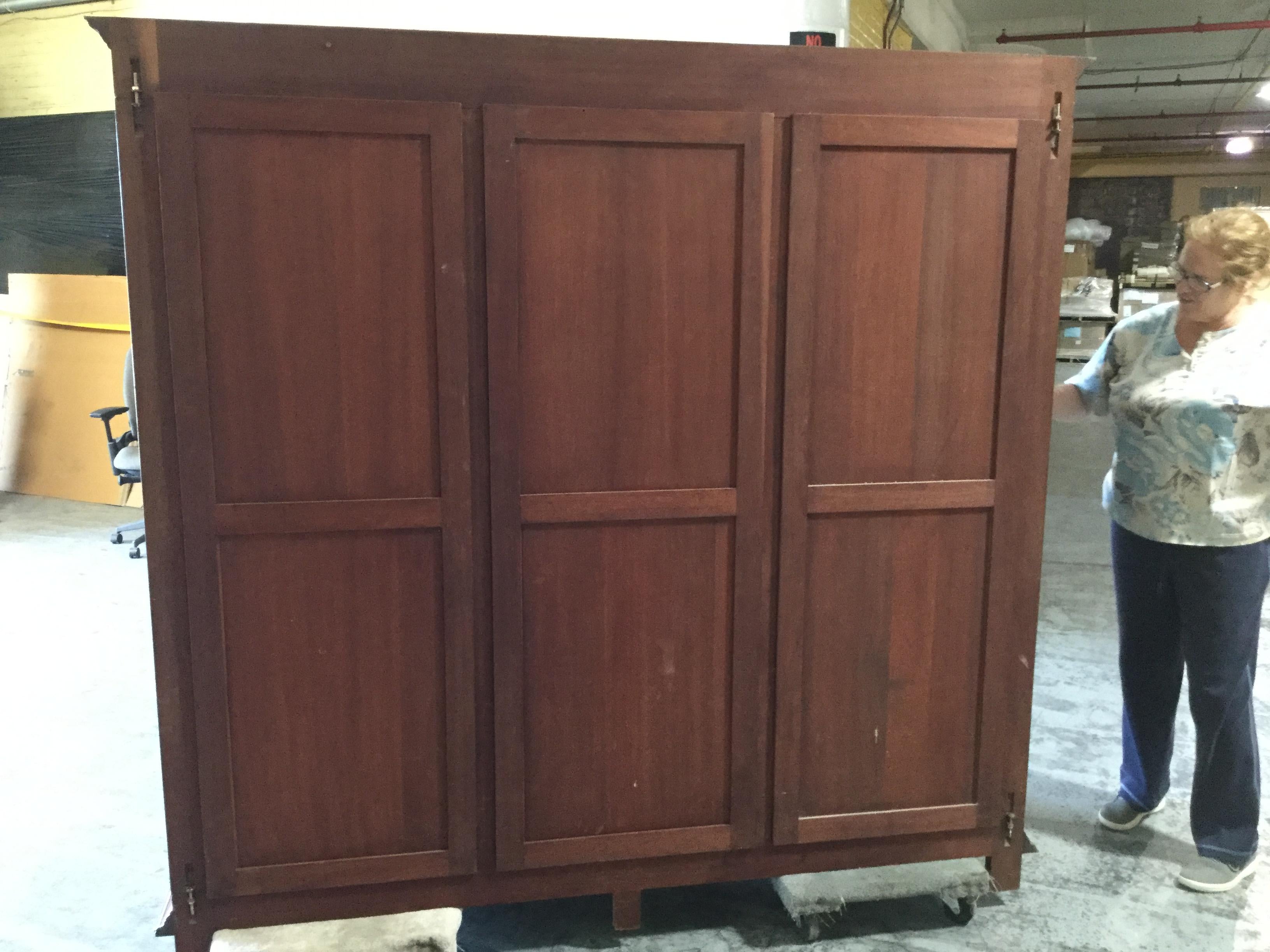 French Carved Chestnut Bookcase/Armoire 5