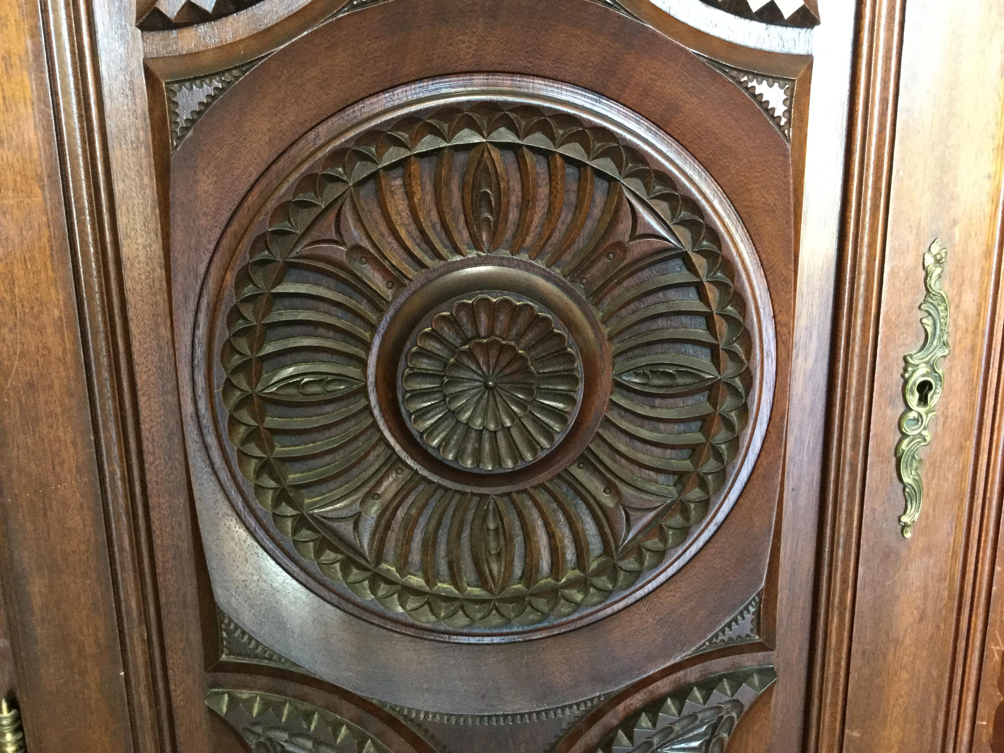 Renaissance French Carved Chestnut Bookcase/Armoire