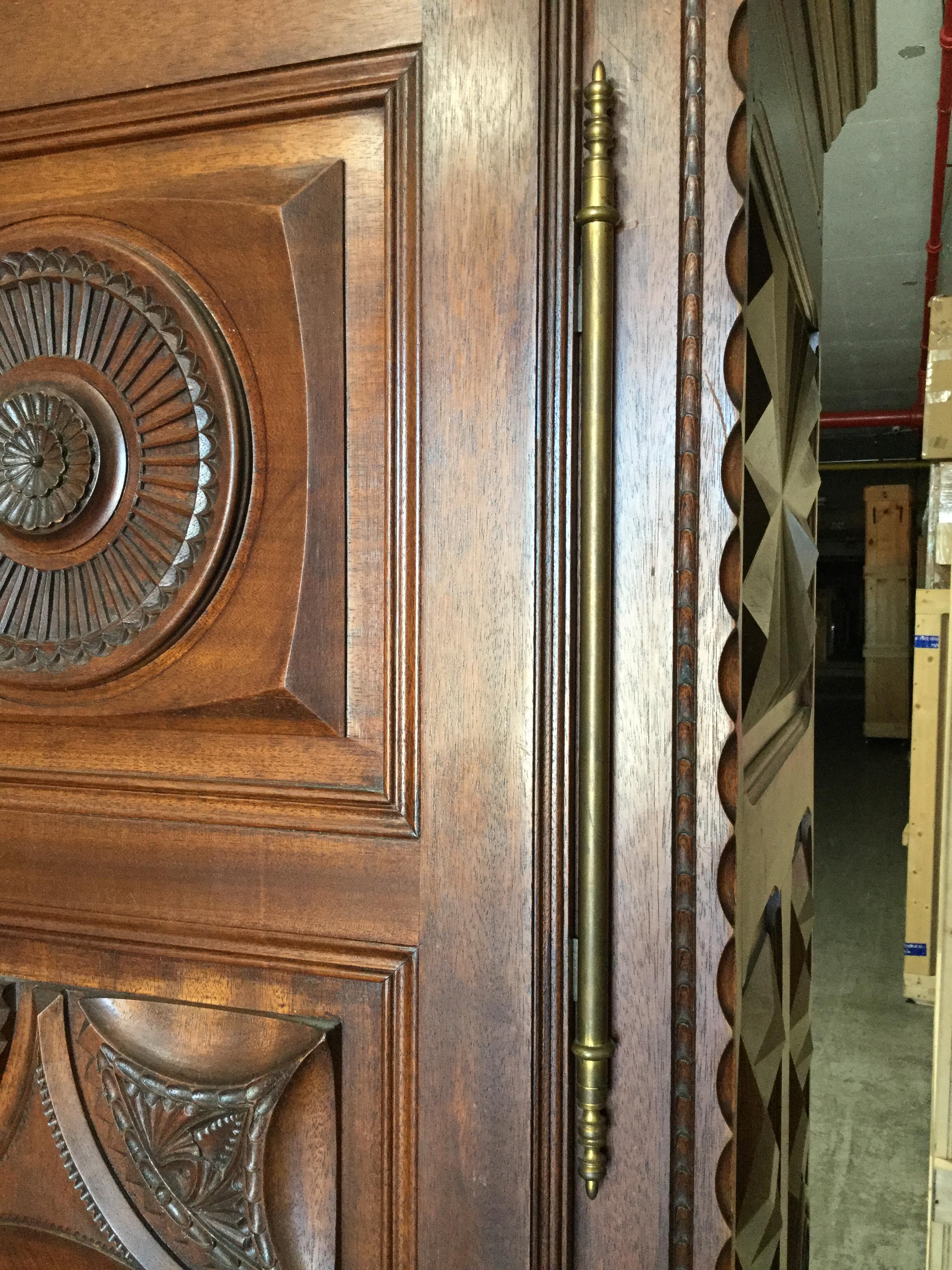 French Carved Chestnut Bookcase/Armoire 1