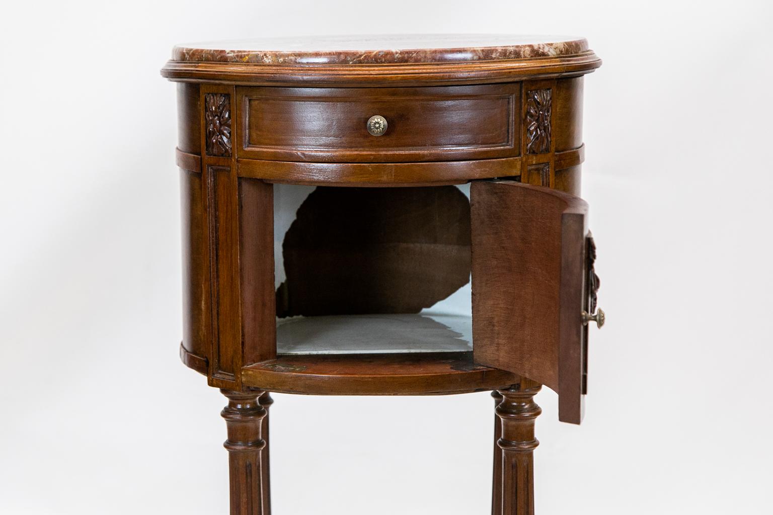 Marble French Carved Commode Stand For Sale