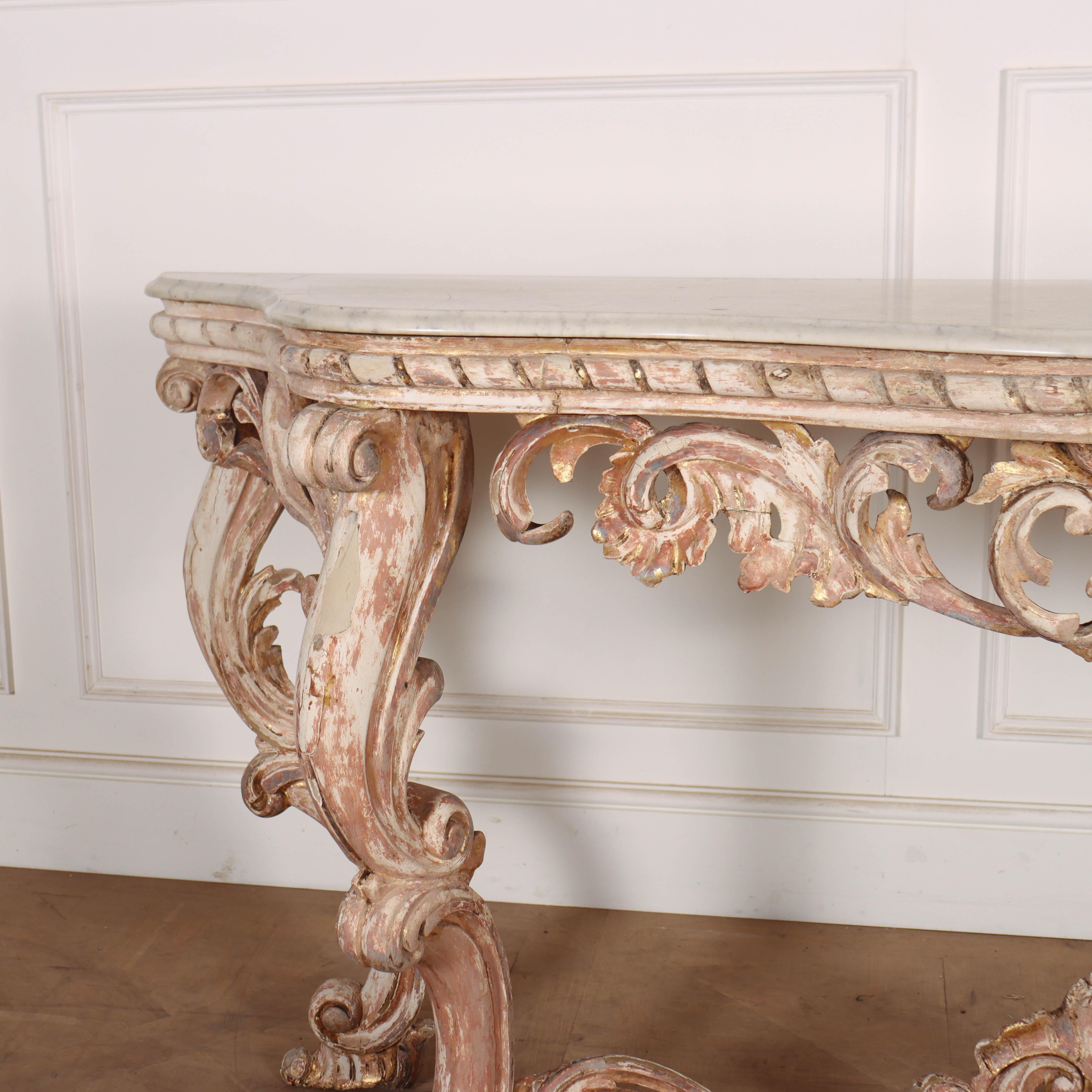 Good early 19th century carved wood marble top console table. Large size. 1820.

Reference: 7866

Dimensions
72.5 inches (184 cms) Wide
21.5 inches (55 cms) Deep
35 inches (89 cms) High