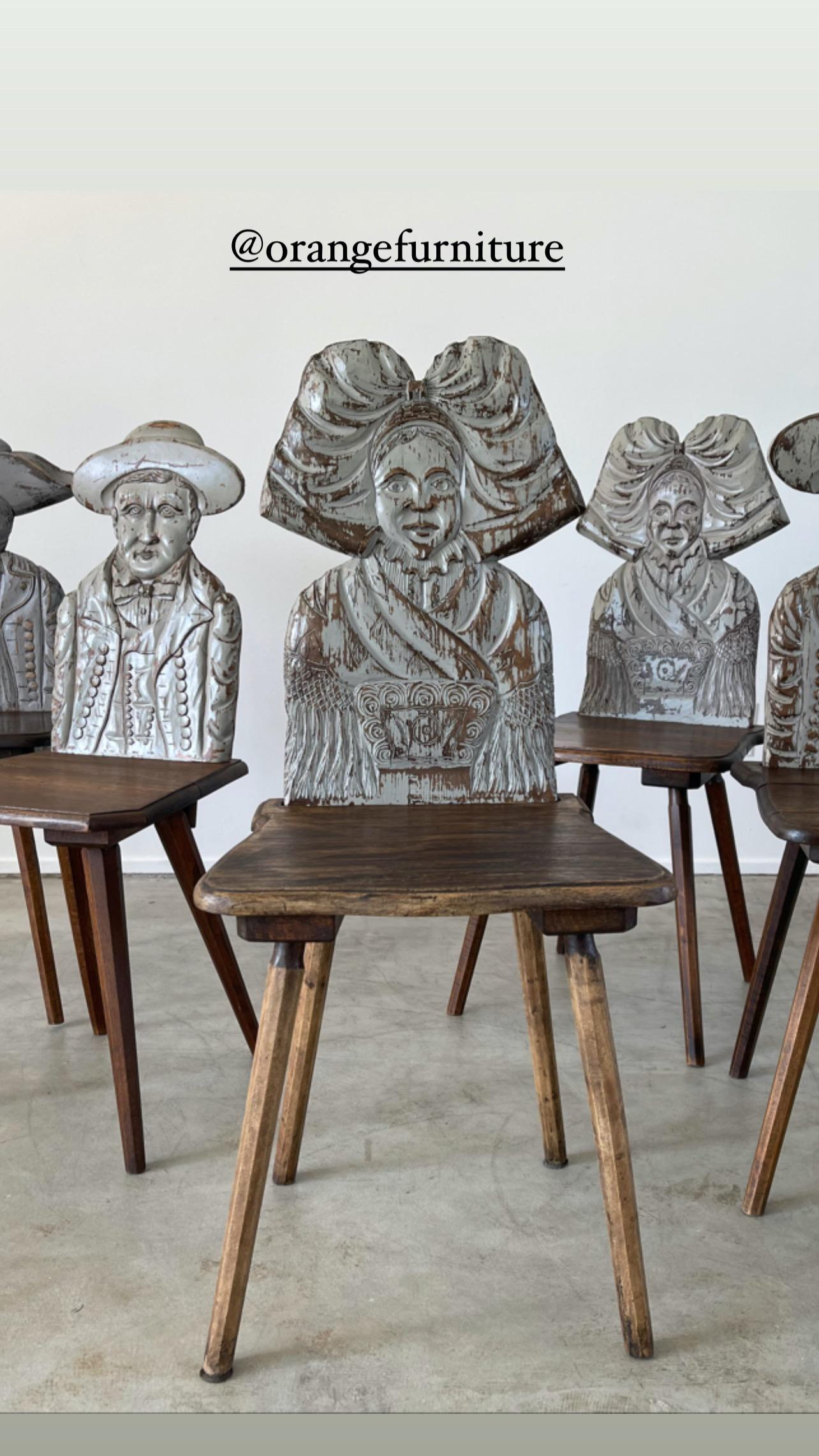 Francese Sedia da pranzo francese intagliata