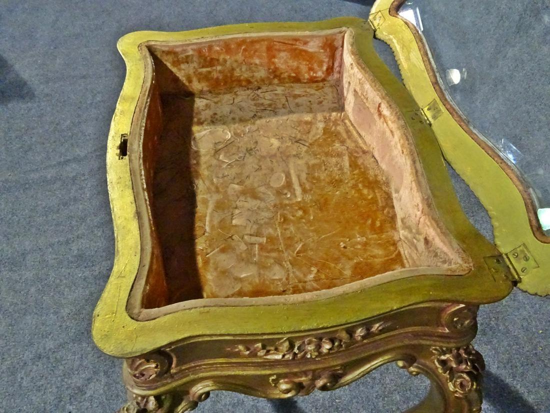 Late 19th Century French Carved Gilded Louis XV Beveled Glass Display Table Vitrine, circa 1890