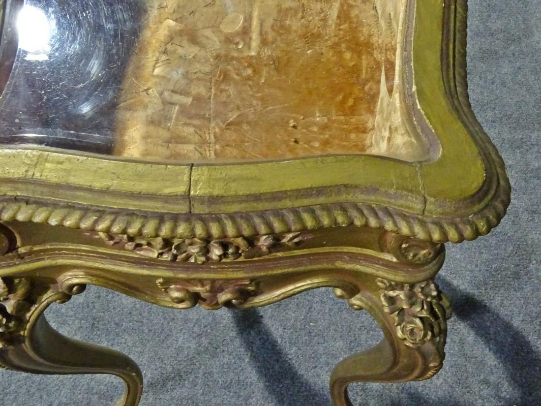 French Carved Gilded Louis XV Beveled Glass Display Table Vitrine, circa 1890 1