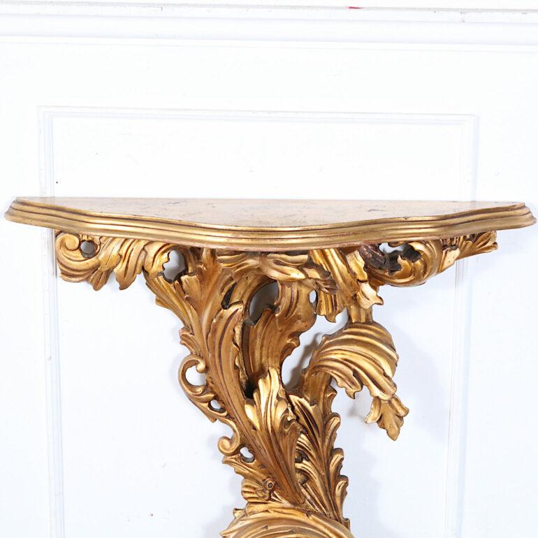 French Carved Gilt Console and Mirror 6