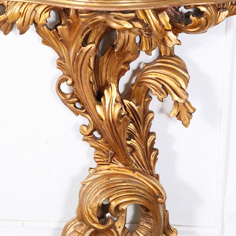French Carved Gilt Console and Mirror 7