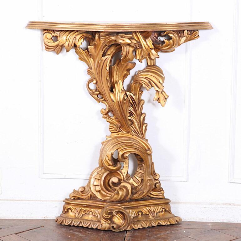 French Carved Gilt Console and Mirror 4