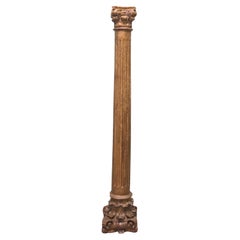 French Carved Gilt Corinthian Column This is an18th Century piece
