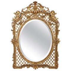 French Carved Giltwood Late 19th Century Mirror