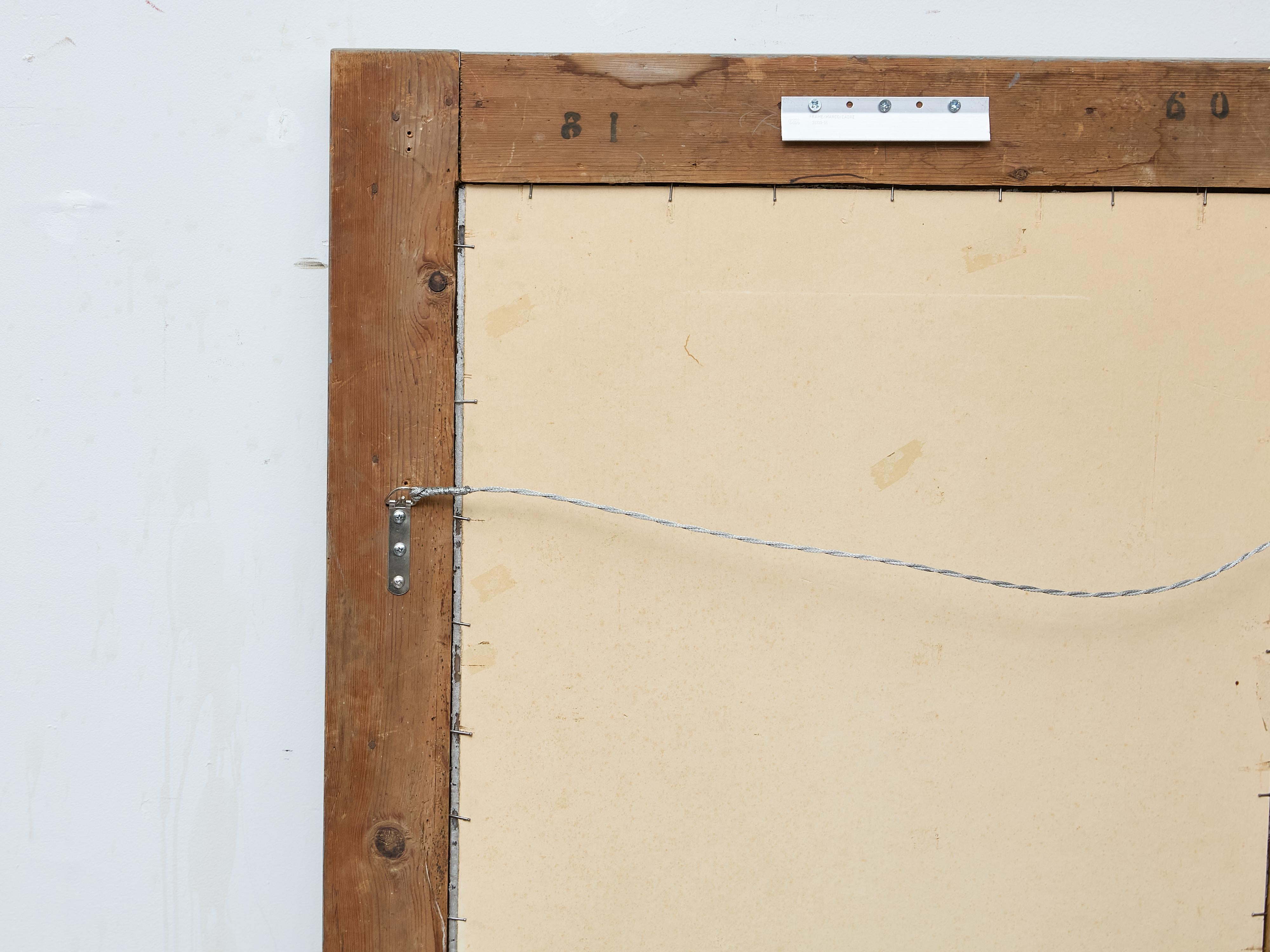 Espejo francés tallado en madera dorada con marco de madera pintada clara, hacia 1920 en venta 5