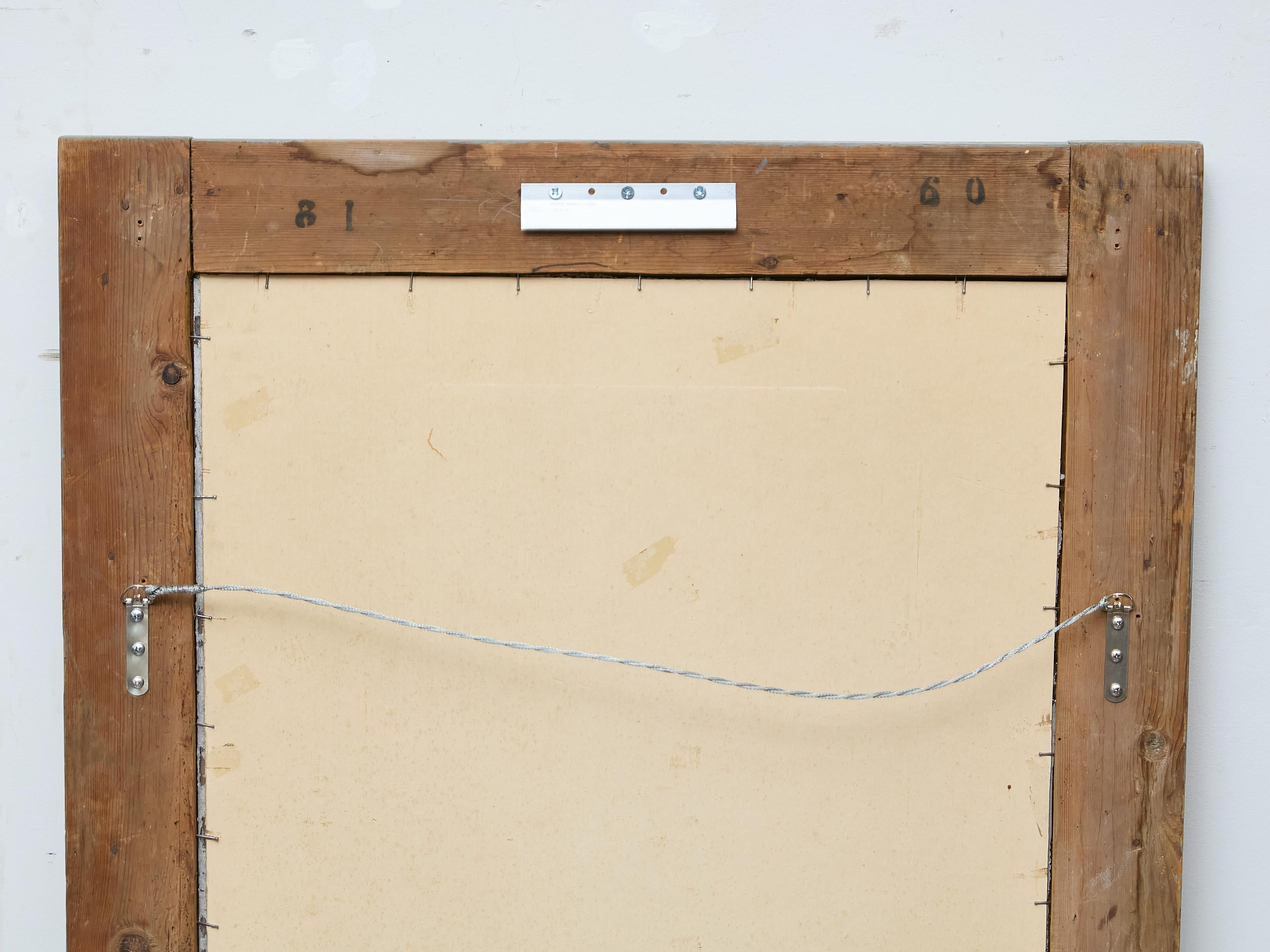 Espejo francés tallado en madera dorada con marco de madera pintada clara, hacia 1920 en venta 6