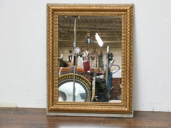 French Carved Giltwood Mirror with Light Painted Wood Surround, circa 1920