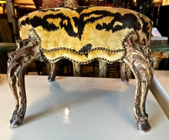 French Carved Giltwood Stool