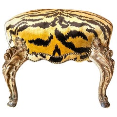 French Carved Giltwood Stool