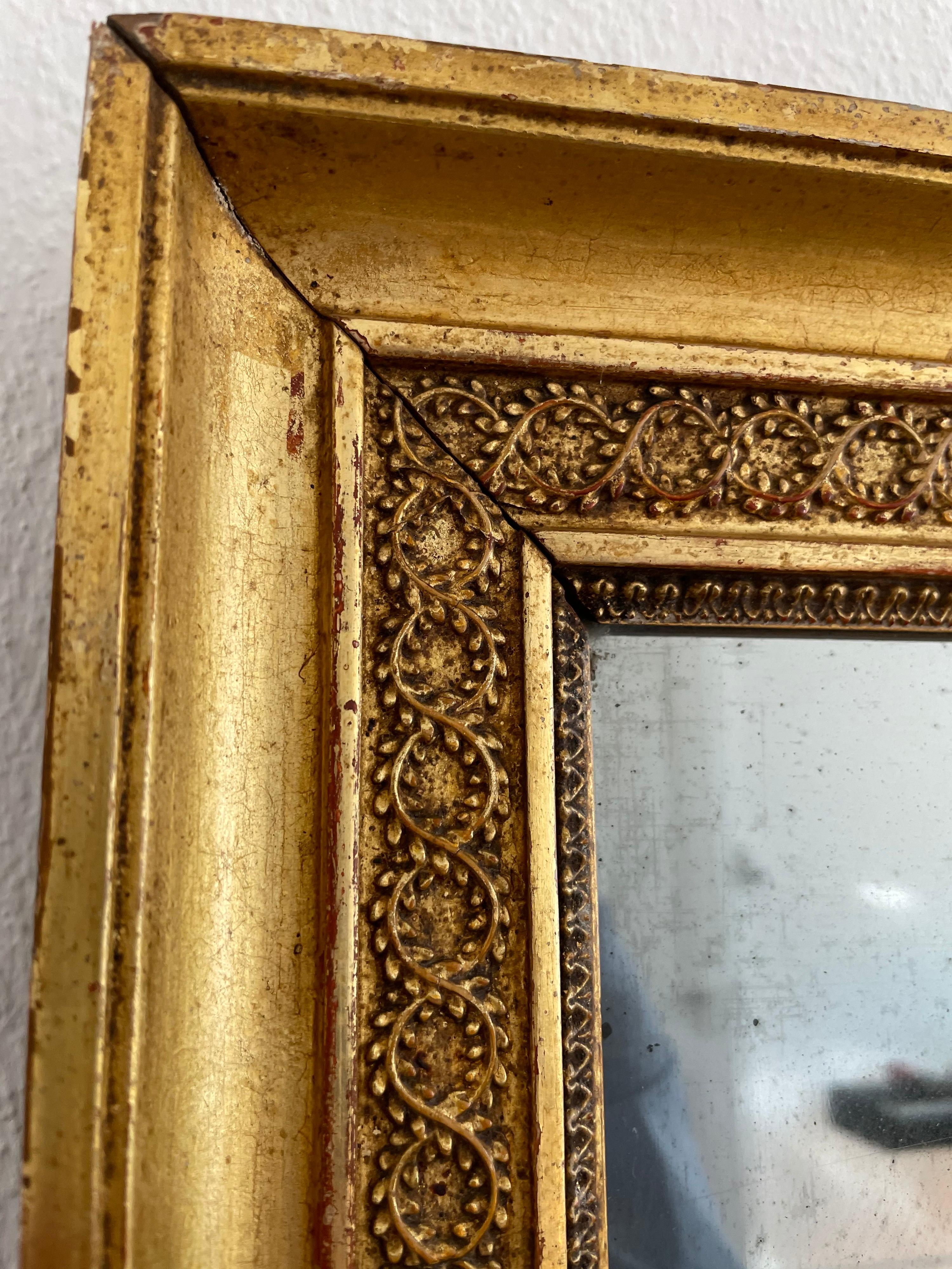 Hand-Crafted French Carved Giltwood Wall Mirror, circa 1880