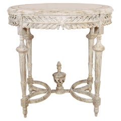 Antique French Carved Lamp Table
