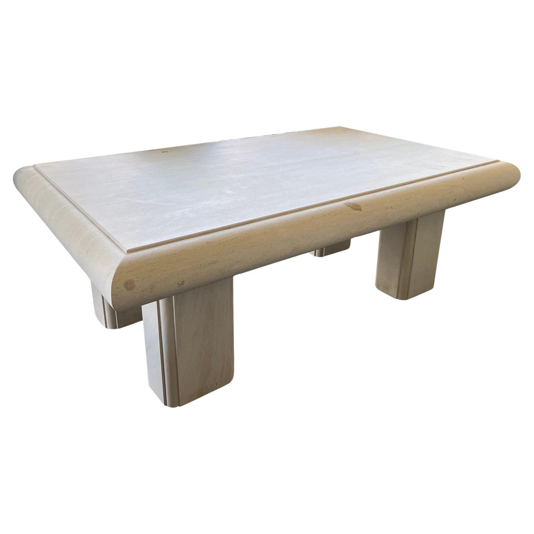 French Carved Limestone Rectangular Low/Coffee Table  For Sale