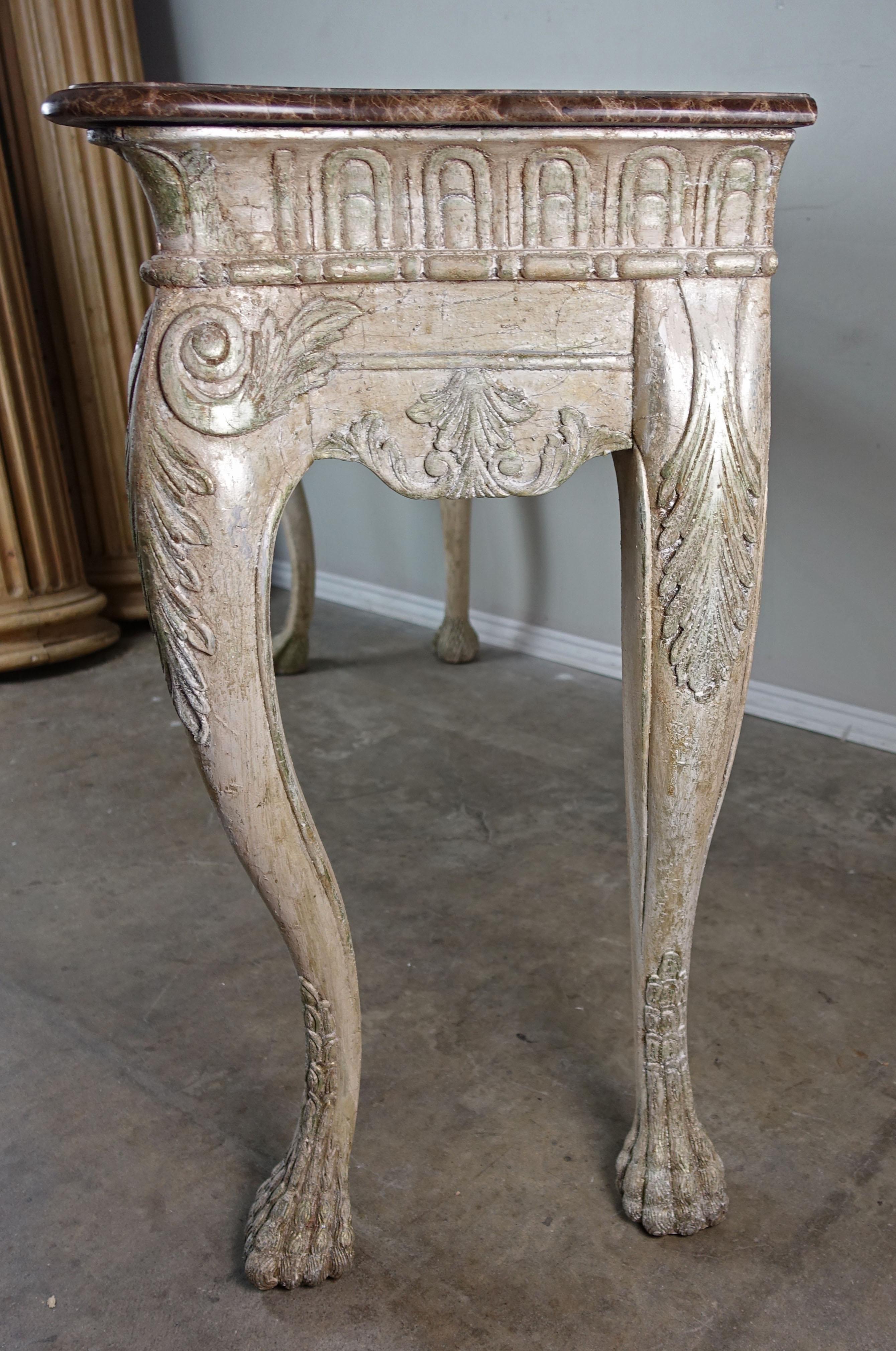French Carved Louis XV Style Console with Marble Top, circa 1900 5