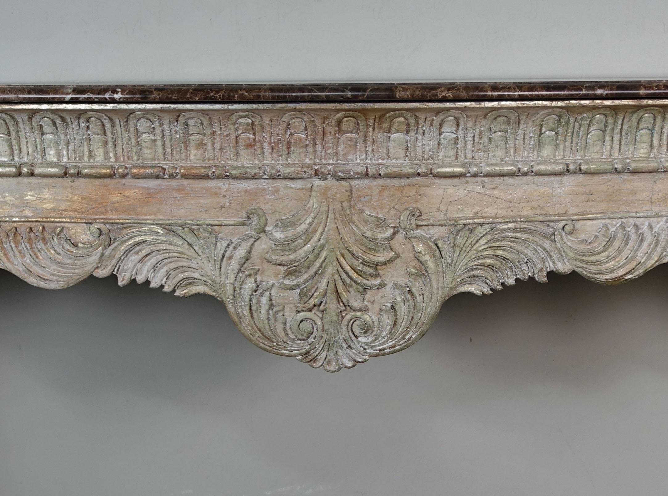 French Carved Louis XV Style Console with Marble Top, circa 1900 1