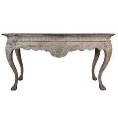 French Carved Louis XV Style Console with Marble Top, circa 1900
