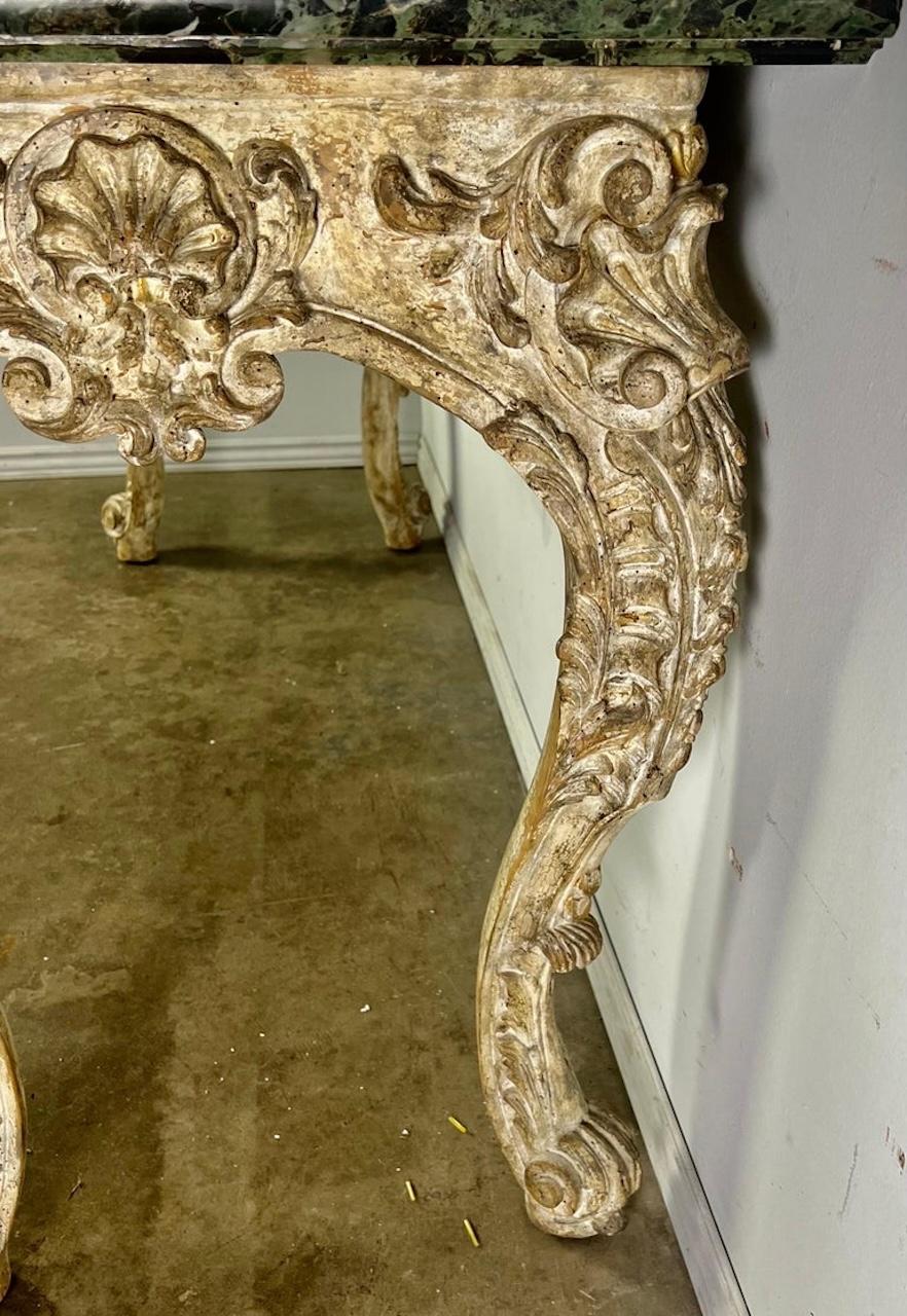 French Carved Louis XV Style Console with Marble Top For Sale 4
