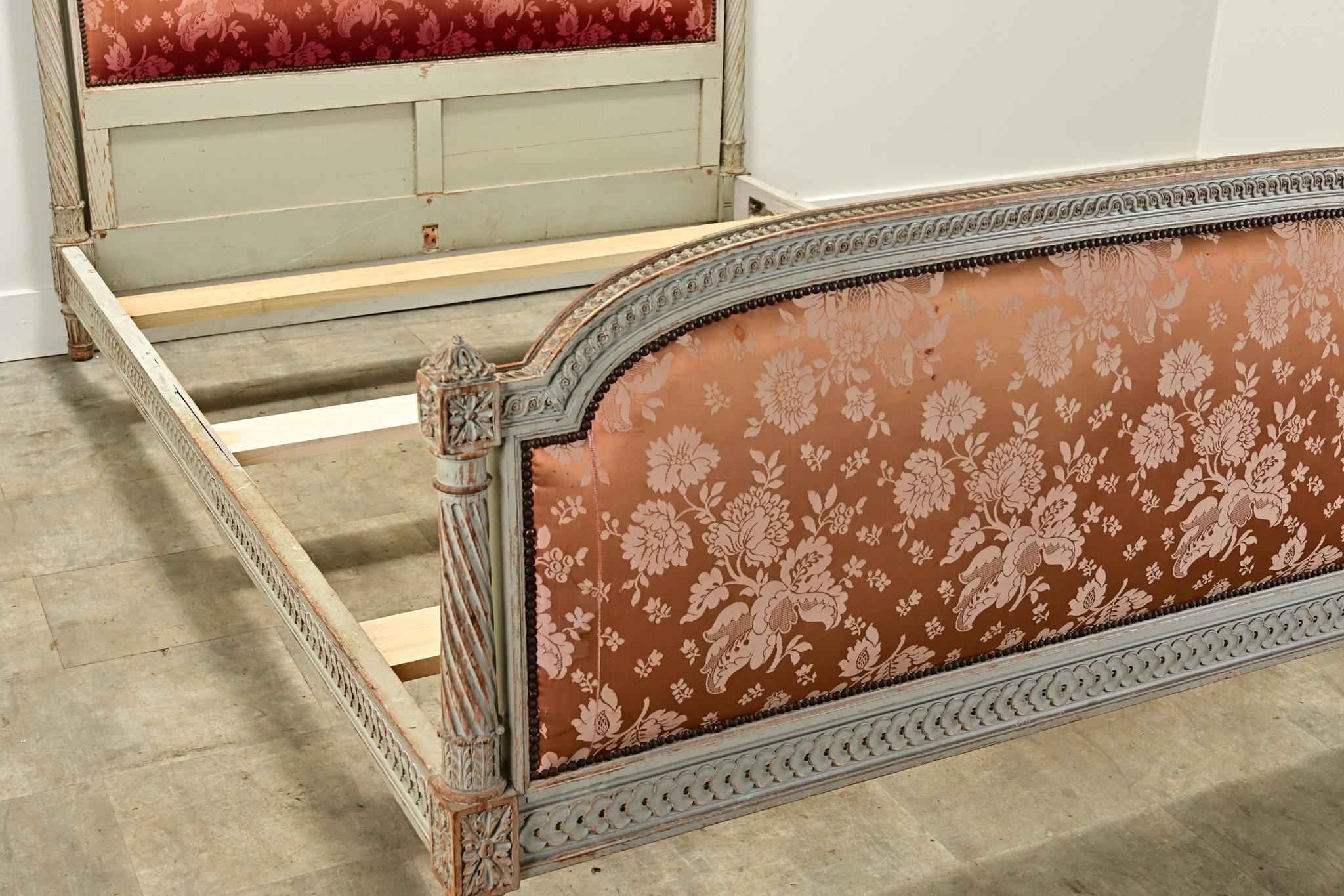 French Carved Louis XVI Style Queen Bed Frame For Sale 6