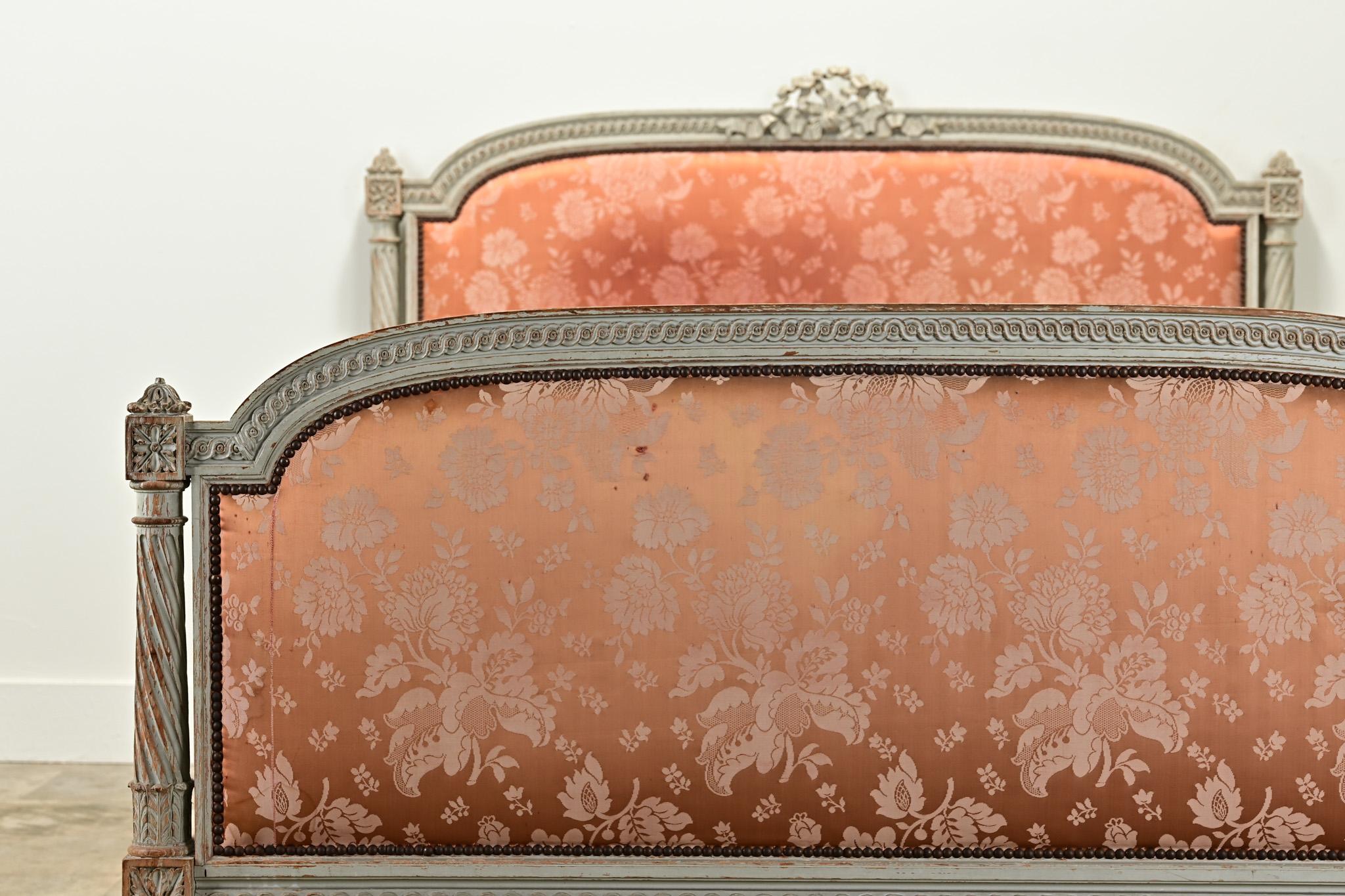 French Carved Louis XVI Style Queen Bed Frame For Sale 8