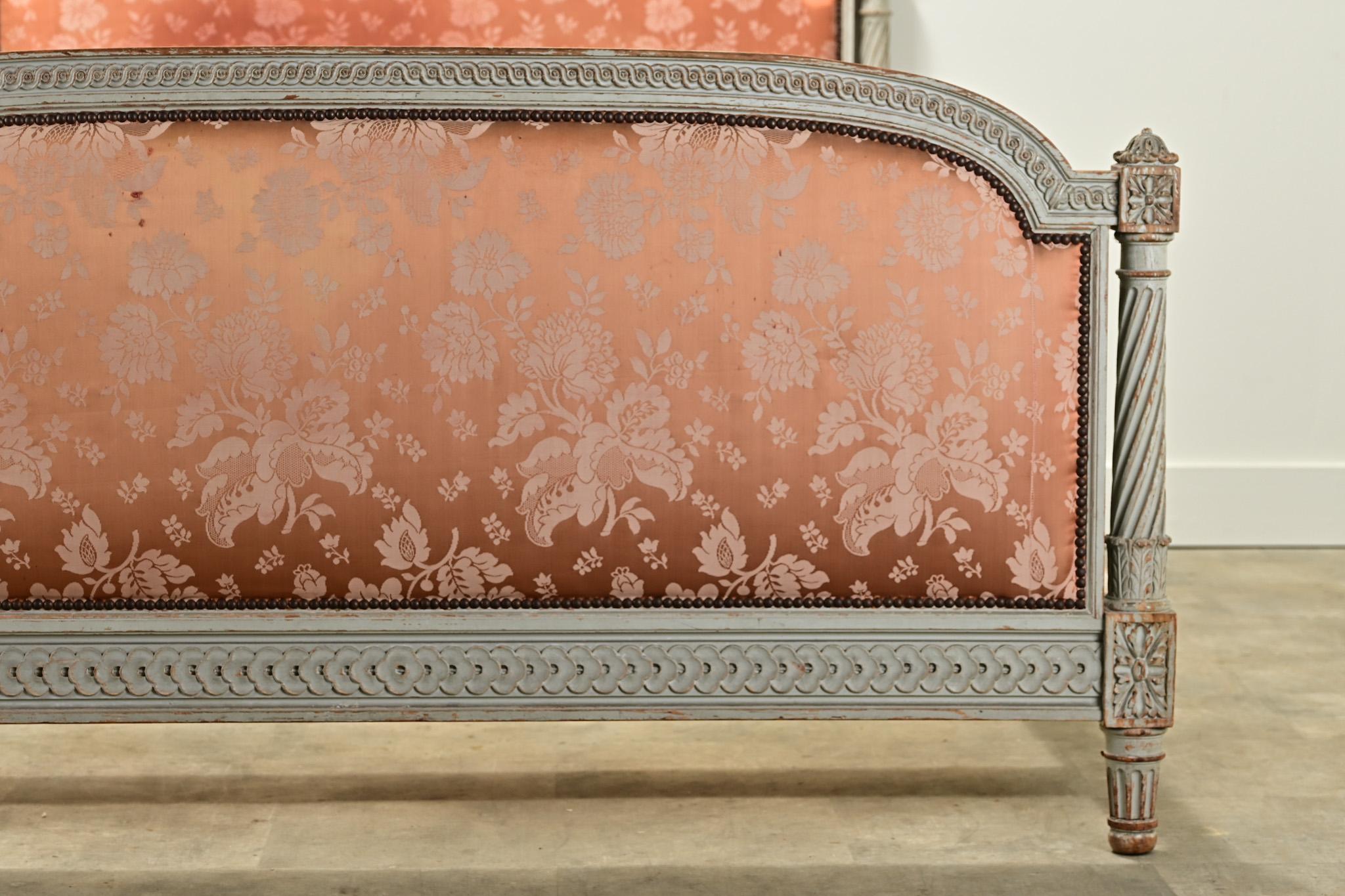 French Carved Louis XVI Style Queen Bed Frame For Sale 9